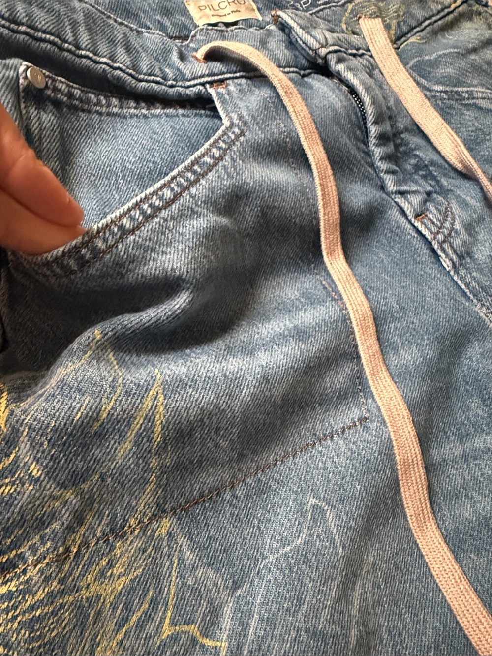 Pilcro unique Blue Floral-Print Denim Jeans size 28P cotton very comfortable - Picture 7 of 11